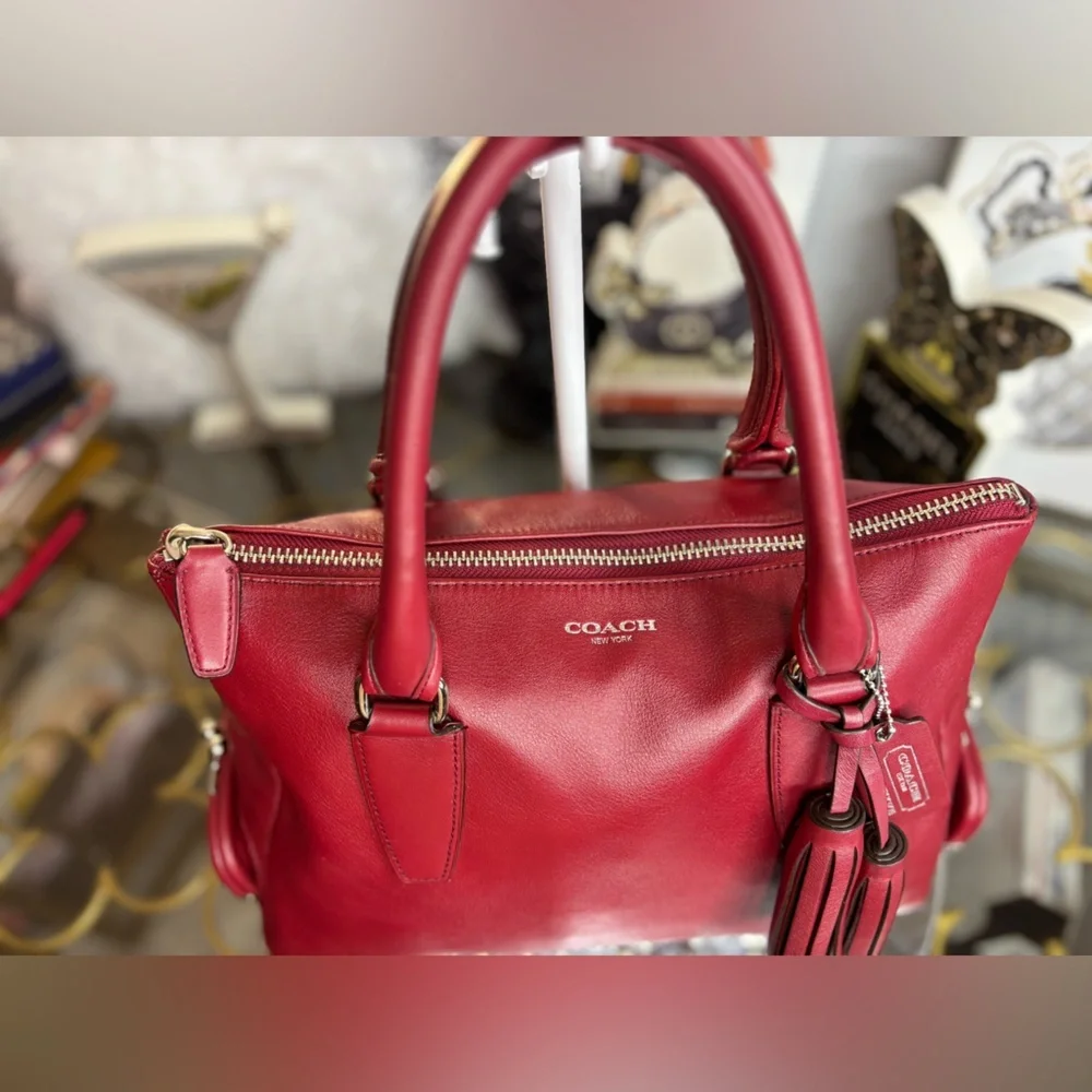 Coach 2012 RARE Legacy leather Archive black cherry Zip Top Handle Bag EUC - Picture 17 of 17